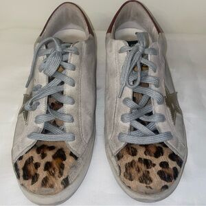 Golden Goose GGDB Superstar Women's Leopard Print Sneakers Size 41 Italy